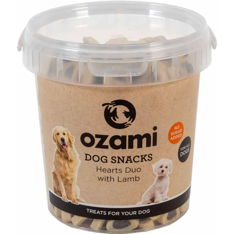 Ozami Dog Snack Hearts Duo Lammebøtte 500 g 