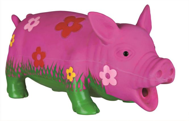 Hovedbilde Hundeleke Latex Gris m/ Blomster og Original Lyd ...