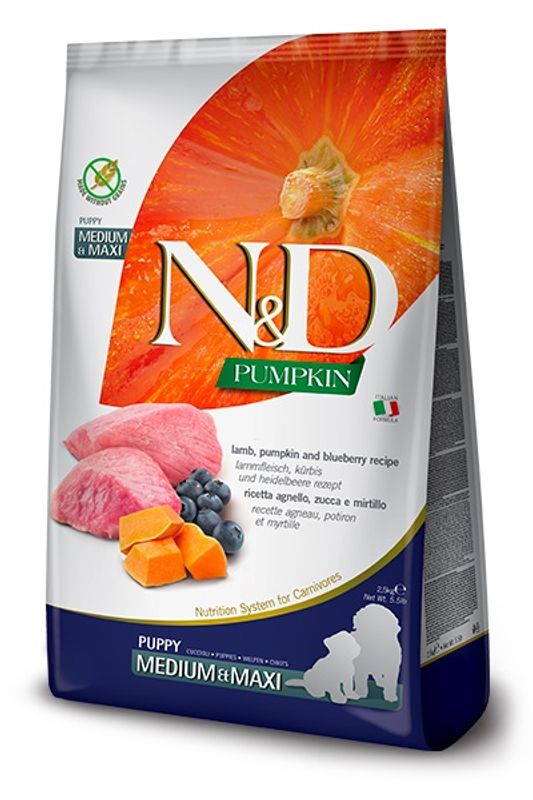 FARMINA N&D Hundefor Lam og Gresskar Puppy medium 2,5kg