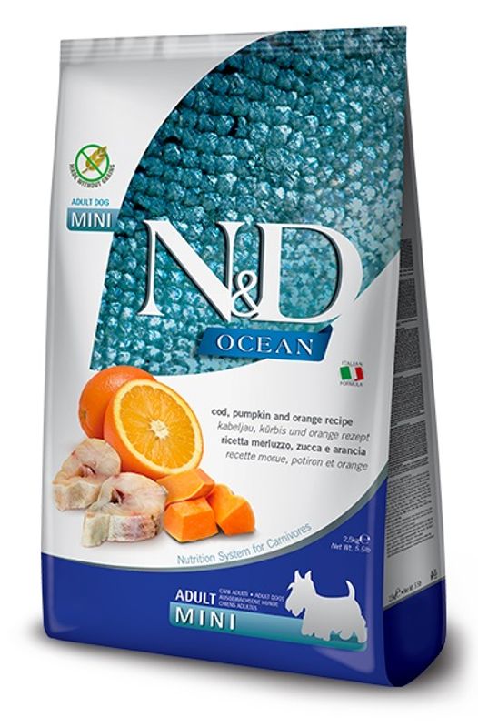 FARMINA N&D Hundefor Torsk og Appelsin Adult mini 7kg