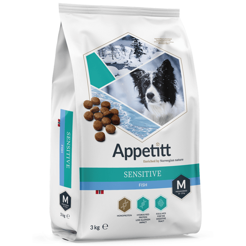 Appetitt Hundefôr Sensitive Fish Medium Breed 3 kg