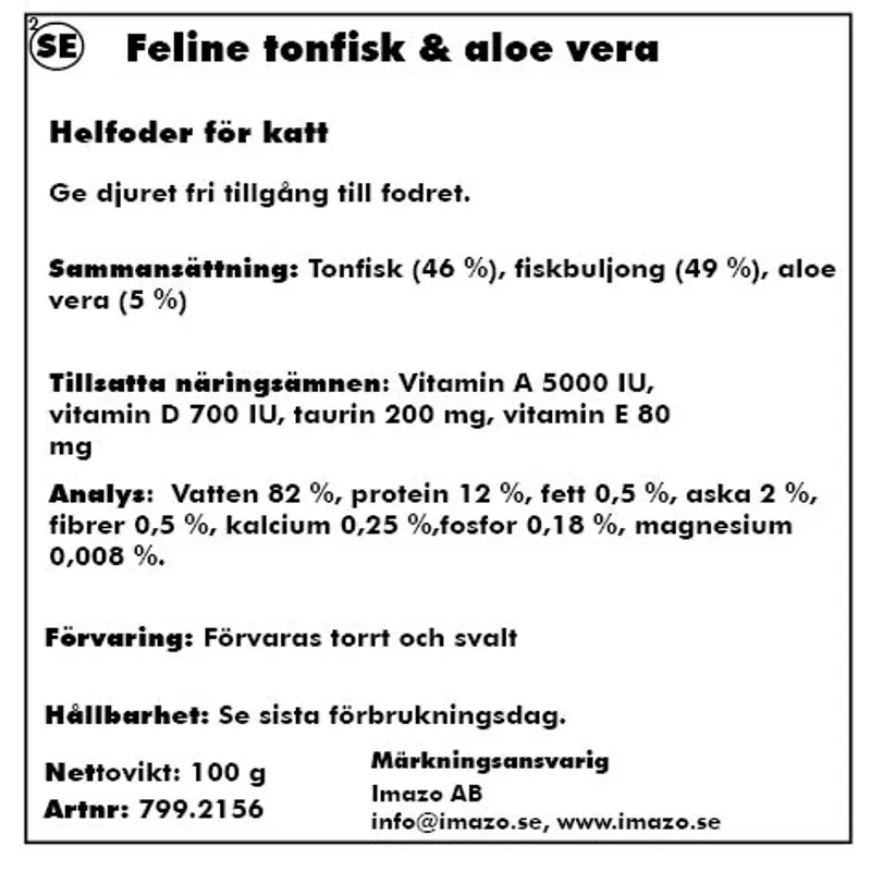 Feline Porta21 Tuna & Aloe Vera 100 g