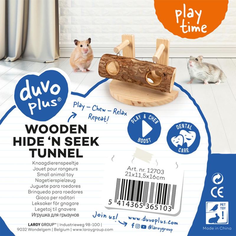 Hamsterleke Tunnel Hide`n Seek m/ stativ 21x11,5x16 cm