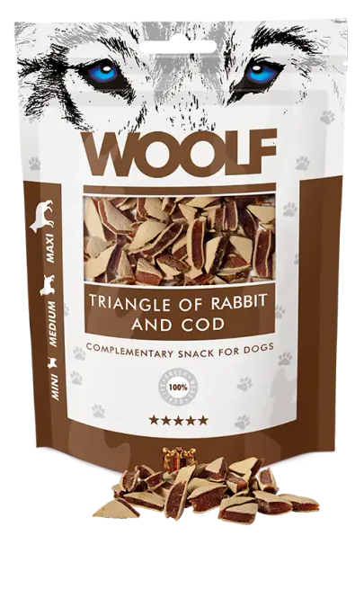 Hovedbilde Woolf Godbiter Triangle of rabbit and cod 100g