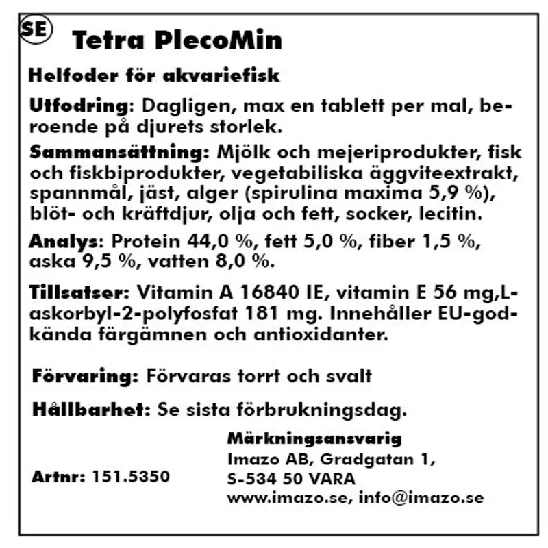Tetra Pleco Tablets 275 tabl.