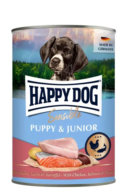 Hovedbilde Happy Dog Boksemat Sensible Puppy & Junior M/Laks ...