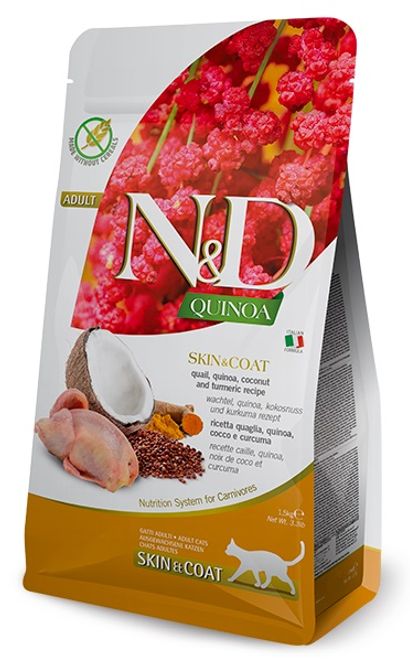 Hovedbilde FARMINA N&D Kattemat Vaktel Skin and Coat 1,5kg