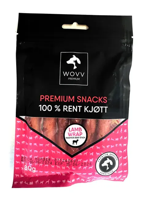 Hovedbilde Wovv tyggepinner med lam 80g
