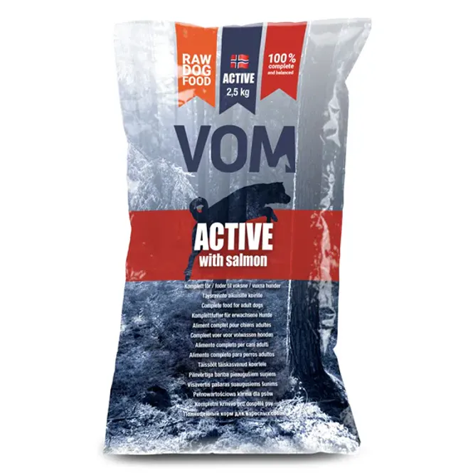 Hovedbilde VOM ACTIVE fullfôr med laks pose 2,5 kg
